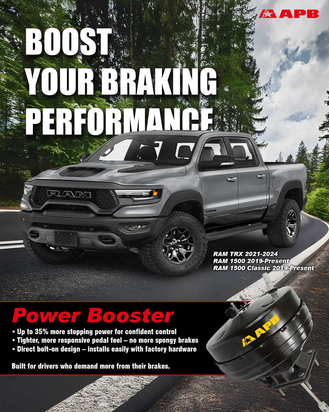 APB Upgraded Power Booster RAM TRX (FREE SHIPPING) – APB USA